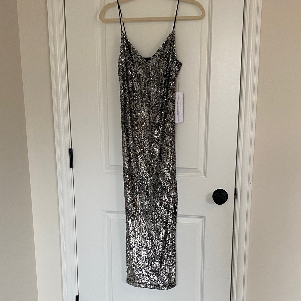 Topshop gradient silver Sequin Women's Dress new with tags size 4